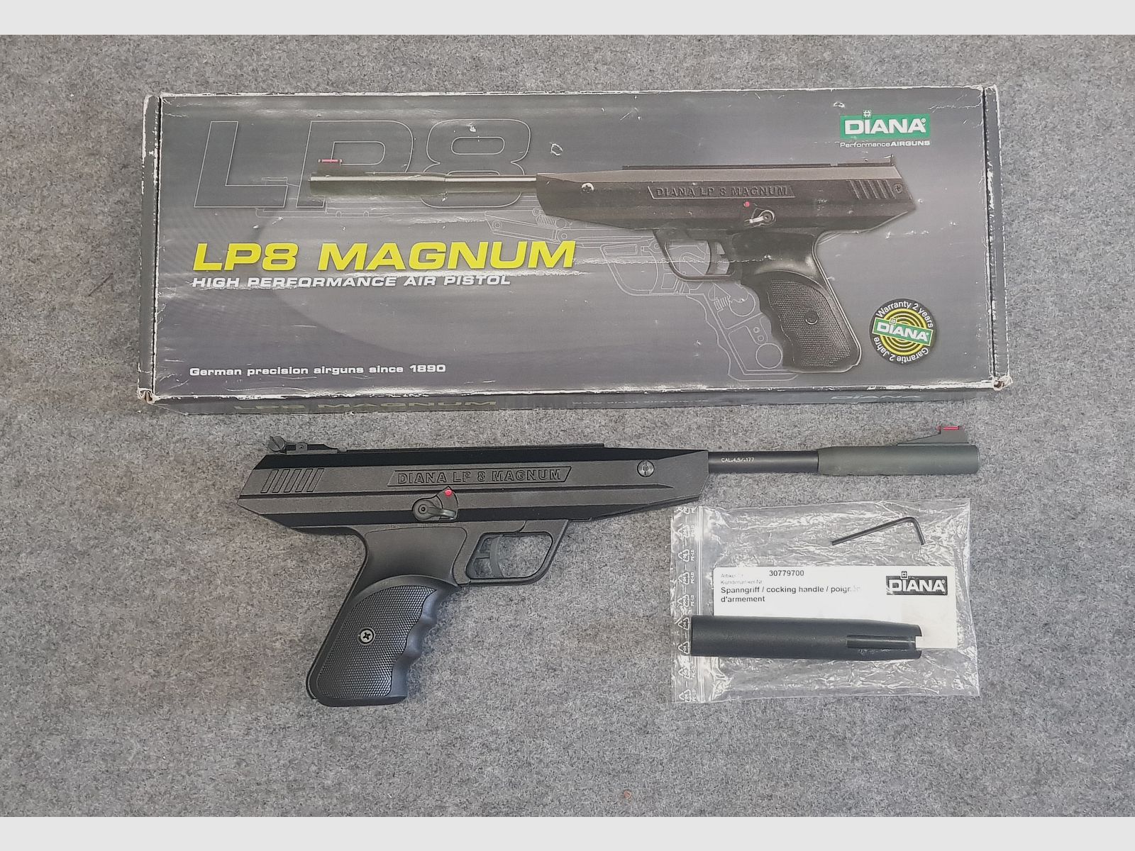 Neue & unbenutzte  Diana Luftpistole Modell 8 Magnum Pistole Cal. 4,5mm Diabolo Knicker