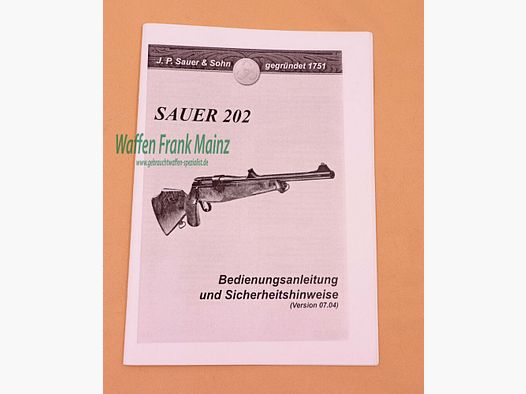 Sauer u. Sohn/Eckernförde Bedienungsanleitung Mod. 202