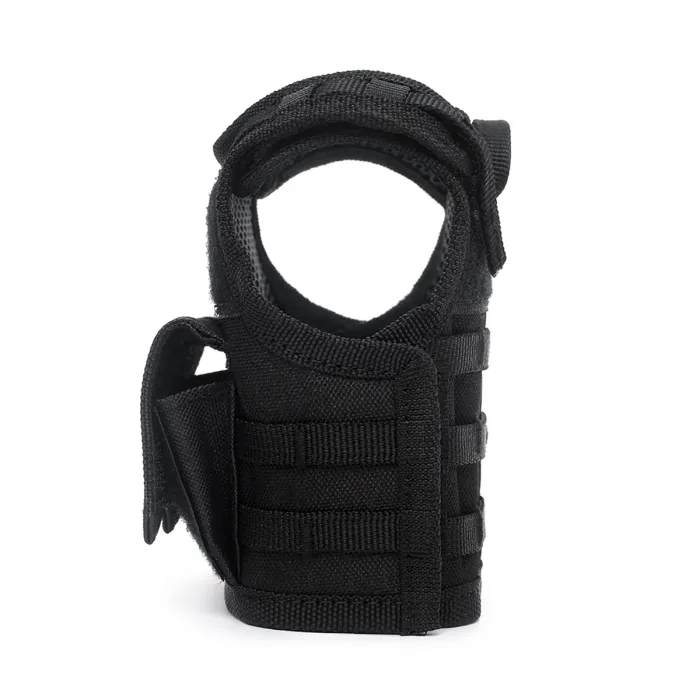 Mini giubbotto tattico con tasche frontali per bottiglia di birra / bottiglia di vino / thermos - Nero, immagine 4 di 7