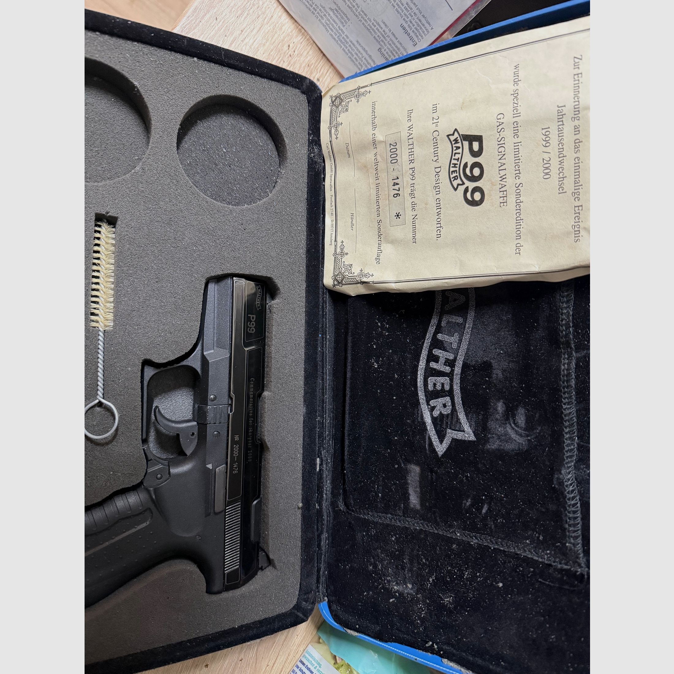Walther p99 limited to 2000 pieces with certificate blank firing