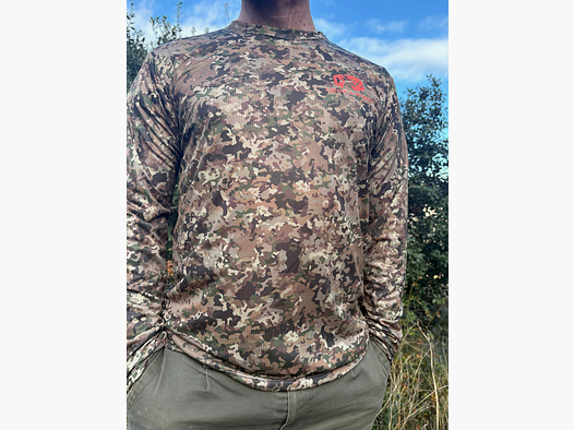 CAMISETA TECNICA MANCA LARGA COLOR TIERRA CRUZ & HUNT