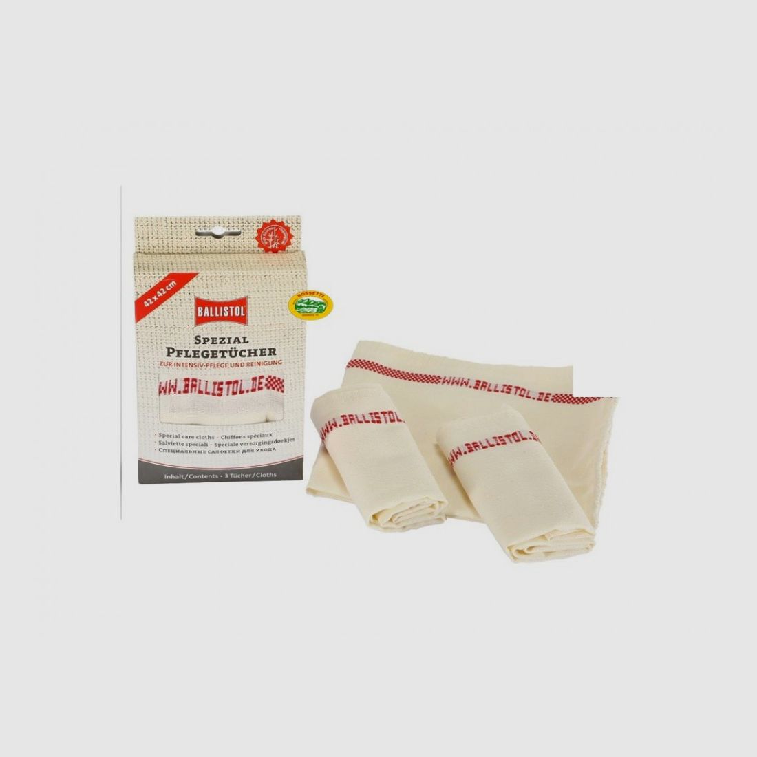BALLISTOL Set 3 Reinigungsstoffe Waffen 42 x 42 cm