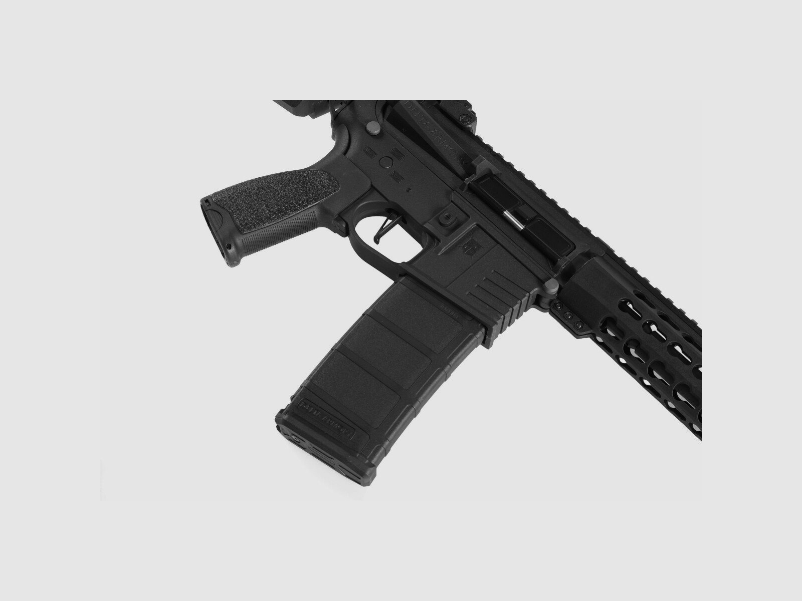 AR15 KeyMod 10 pulgadas CHARLIE Negro S-AEG Rifle Airsoft Libre a partir de 18 años | Delta Armory