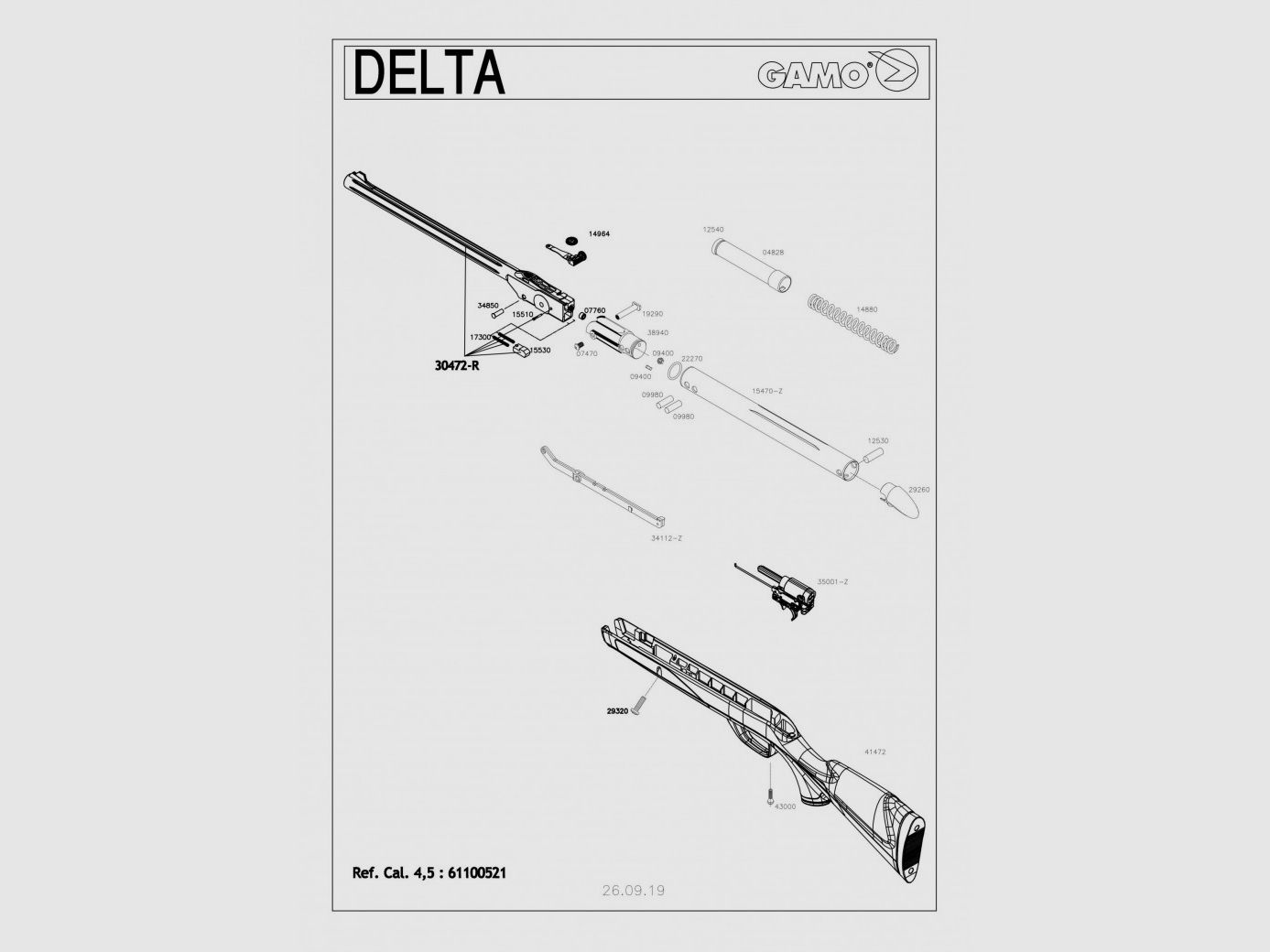 22270 - Gamo Gelenk Thorique für Delta Kipplaufbeschläge 4,5 mm, Bild 1 von 5