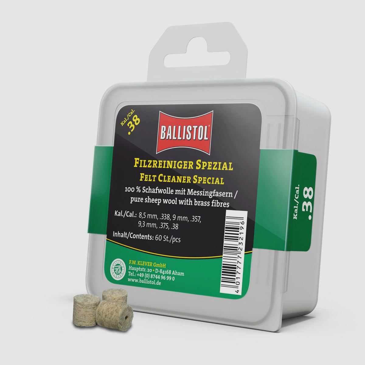 Nettoyant en Feutre Ballistol Spécial / 60 pcs. / Cal. .38