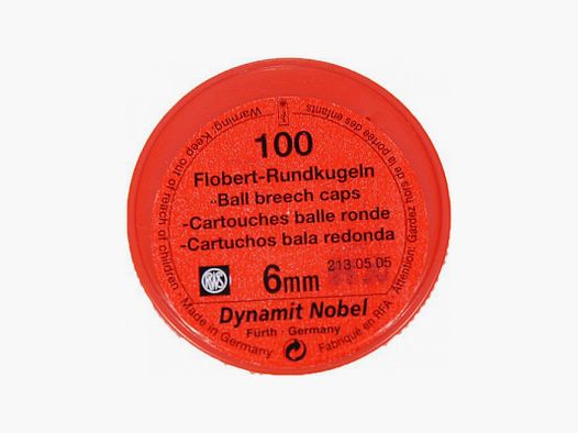 RWS 6MM FLOBERT CARTUCHOS CABEZA REDONDA 150 PCS PAQUETE