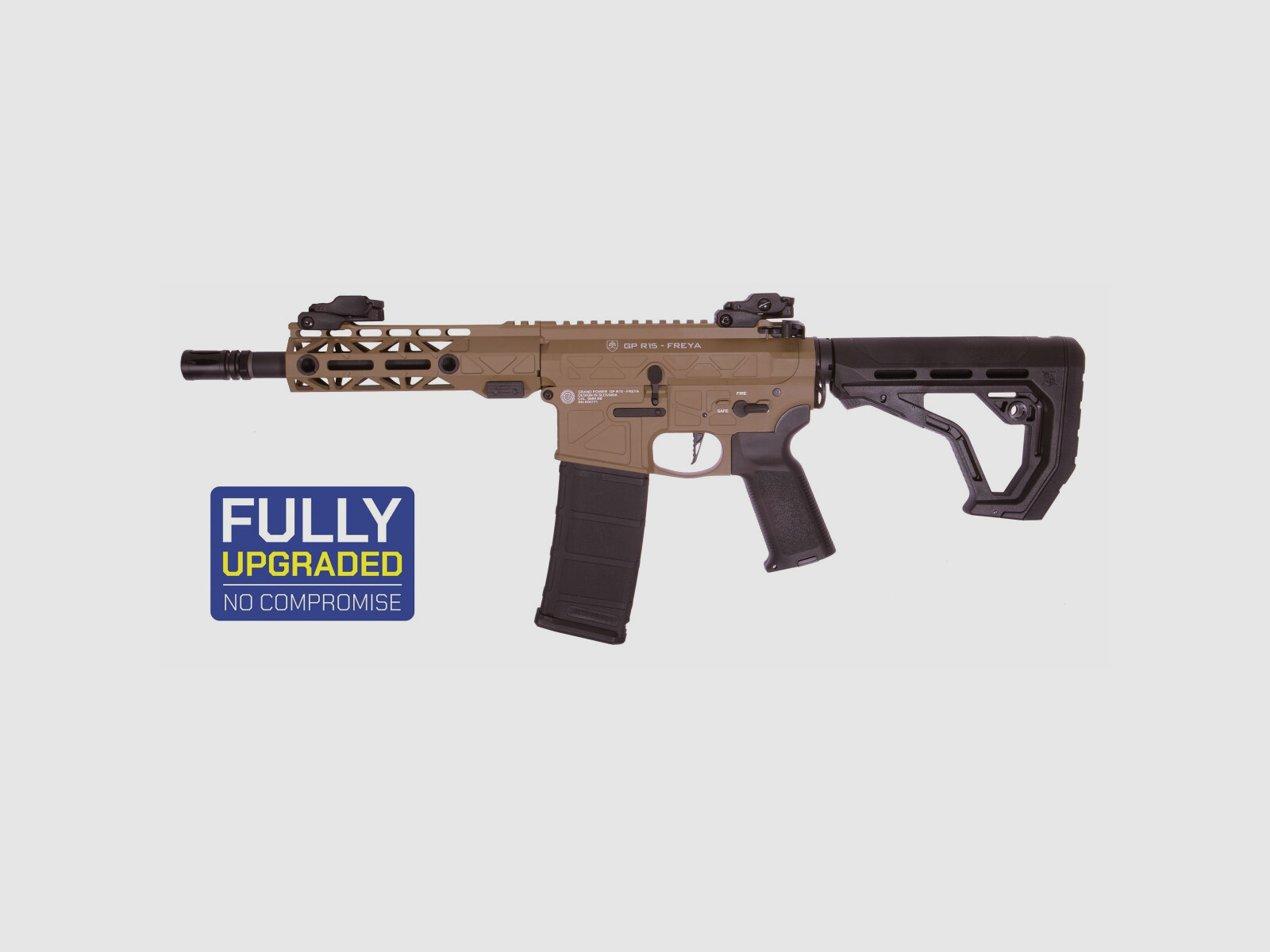 GP R15 FREYA 7" CNC gen.2 Mlok ALPHA Tan S-AEG Libre a partir de 18 años | Delta Armory