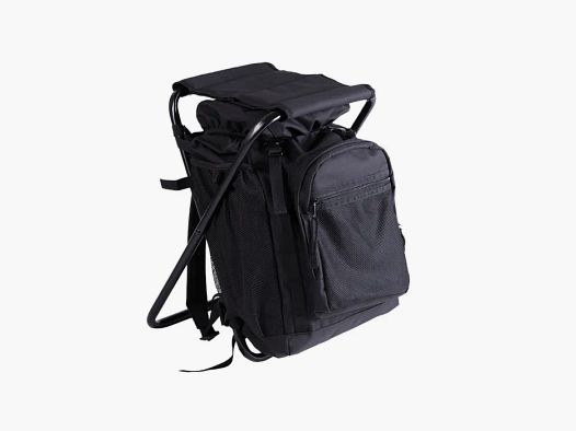 Asiento mochila con taburete, negro