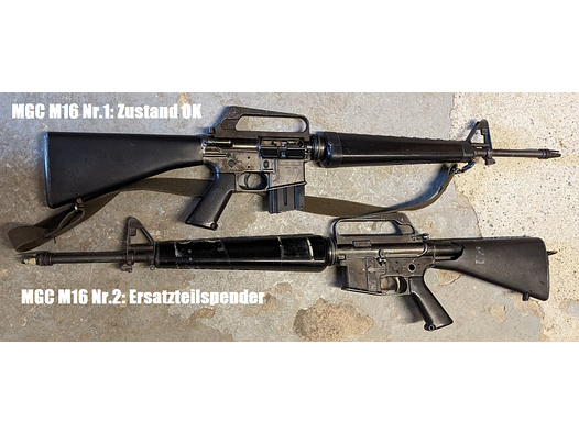 Sammlungsauflösung: 2x MGC Modelgun M16 (ähnlich Colt M16A1), 80er, Metall, Full Metal Jacket
