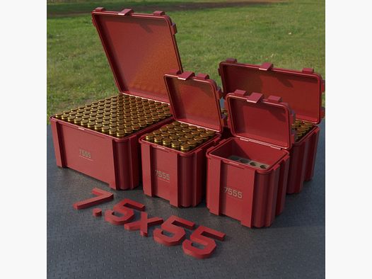 Filamelt scatola per munizioni / 7.5x55 / 'coperchio a ribalta' / scatola per cartucce, scatola per munizioni