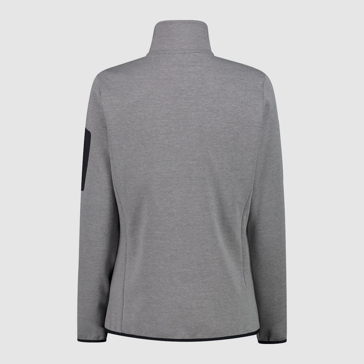 Giacca da donna CMP Knit-Tech-Fleece con strato interno in mesh Bianco Grafite