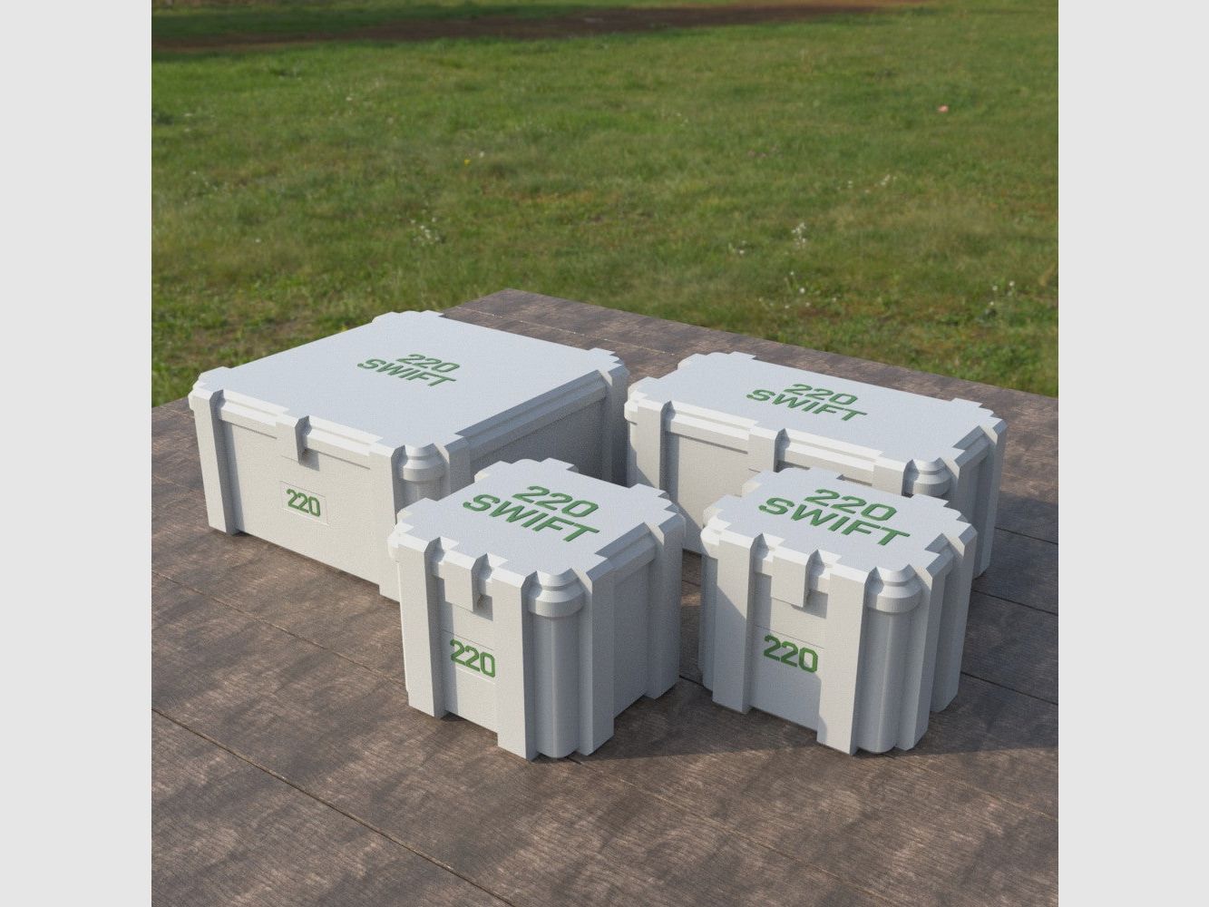 Filamelt ammunition box / .220 Swift / 'flip lid' / cartridge box, ammo box