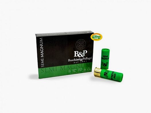 BASCHIERI &.P. Patronen Semimagnum Kal.16 gr.36 pb.4 spezielle Taube