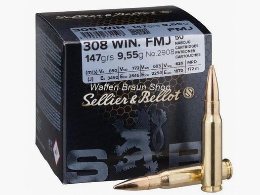 S+B .308Win. FMJ 147grs 50St