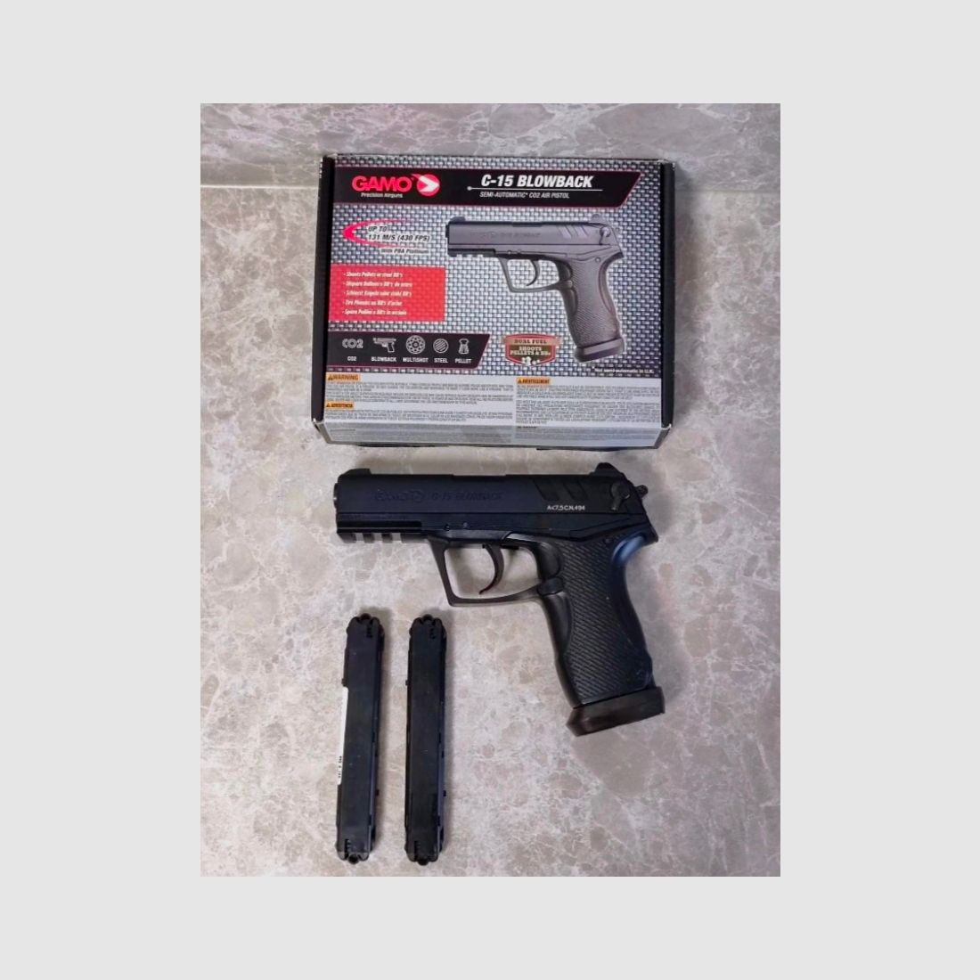 NEU Gamo C-15 Blowback CAL 4,5 schwarz CO2 Pistole