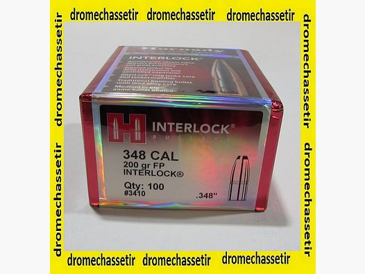 Box mit 100 Geschossen Hornady Kal. 348 FP 200 grains Ref. 3410