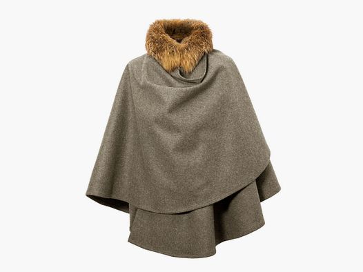 Loden cape "Forest Fairy", Stone Grey