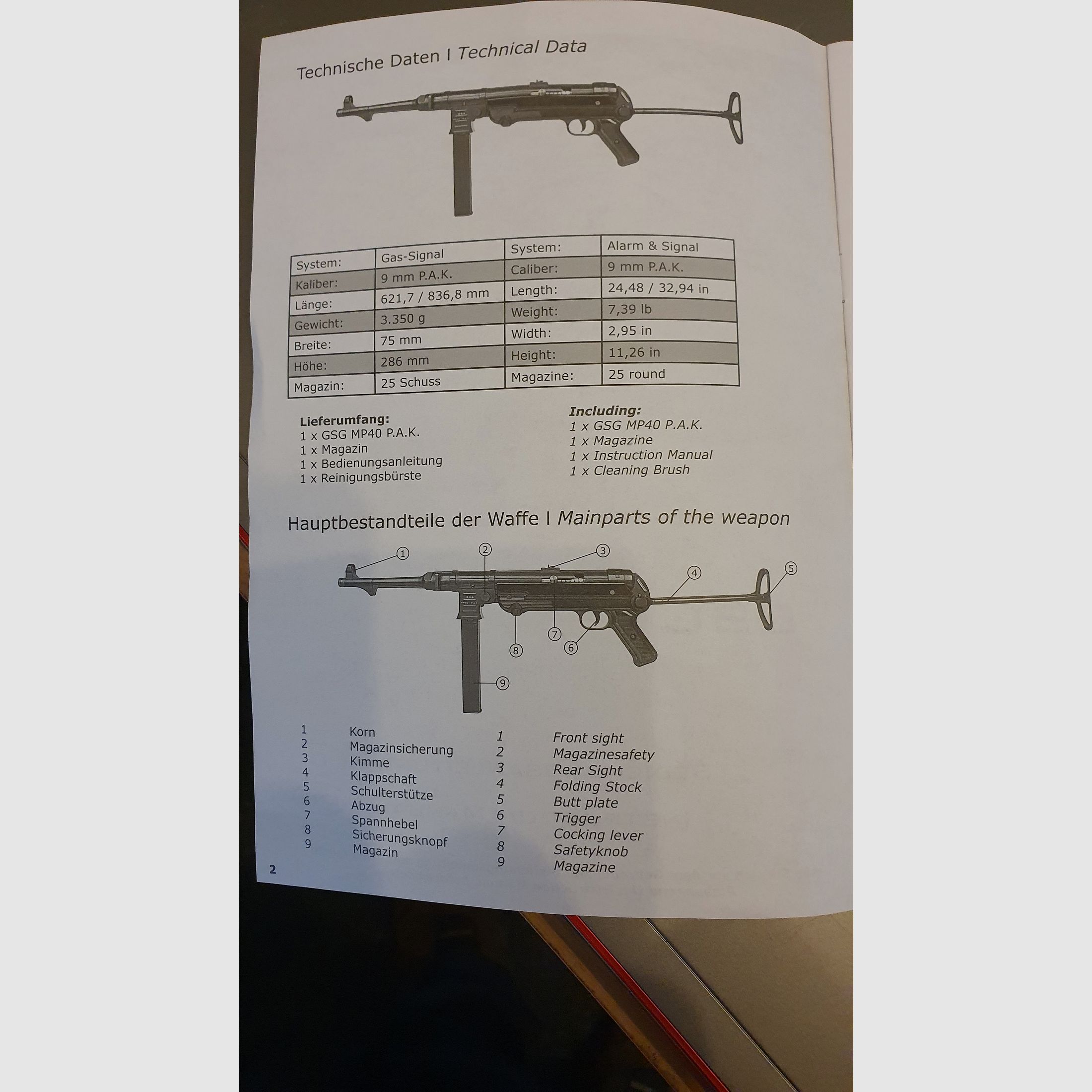 GSG MP 40 pistolet maszynowy PAK M40 9mm hukowy