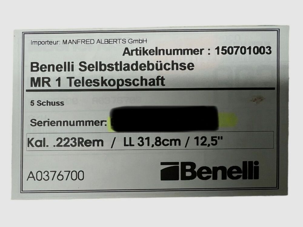 Benelli MR1 telescoopkolf