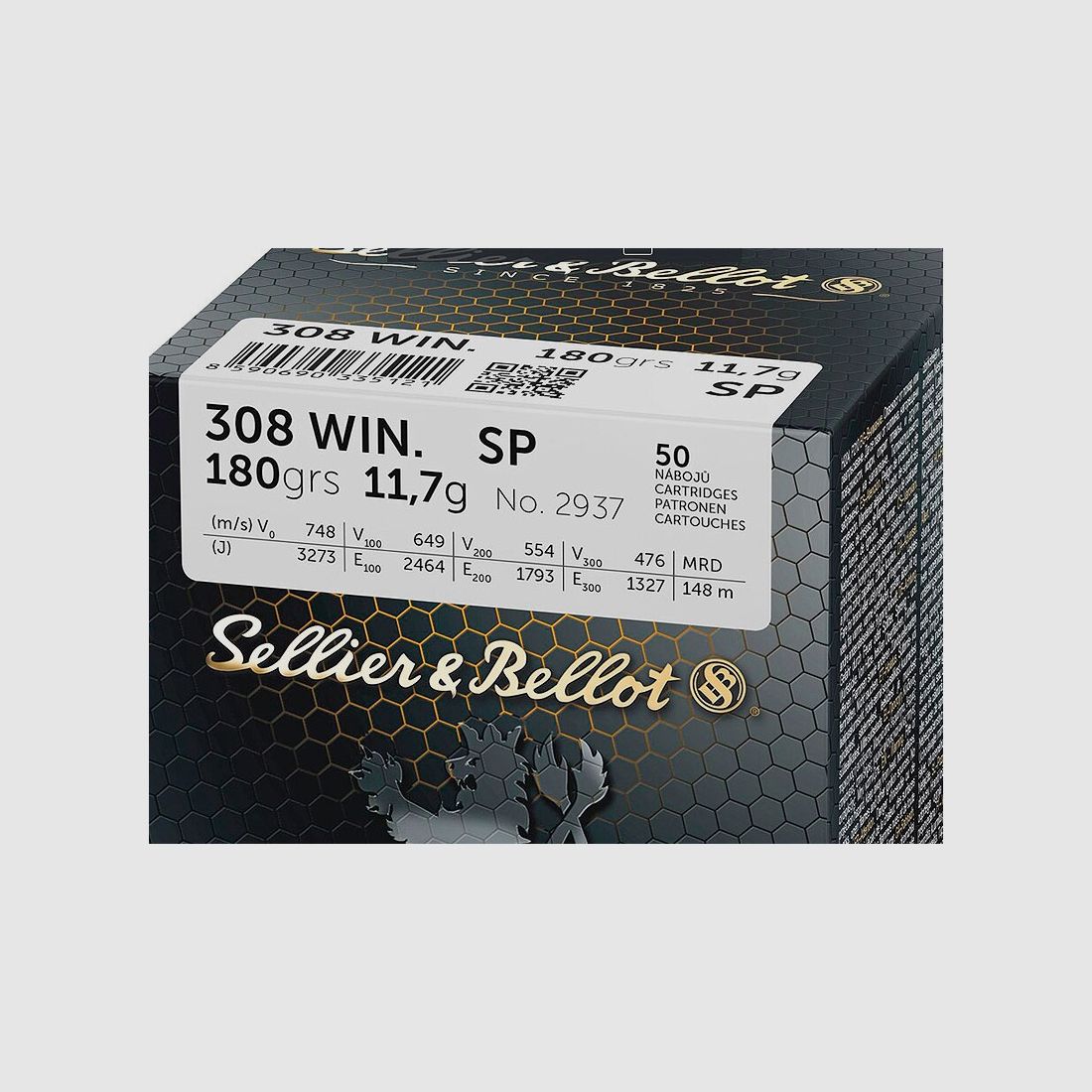 Sellier & Bellot .308 Winchester, SP Teilmantel 180 grs 1 Packung (50 Schuss á 1,238 €*)