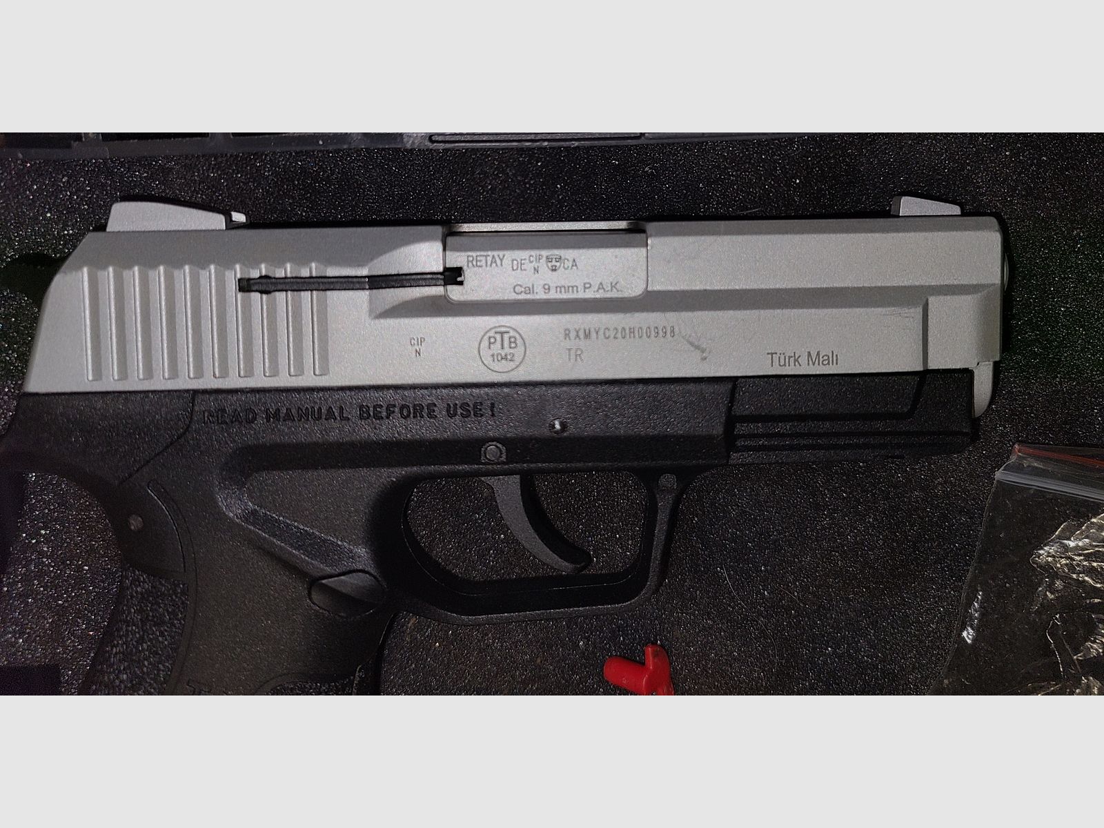 RETAY X TREME / CHROMED SILVER / with accessories 3 MAGAZINES / with original packaging / cal. 9mm P.A.K. / PTB 1042 / BLANK FIRING GAS PISTOL / NEW YEAR'S EVE / SELF-DEFENSE / LIKE NEW / !!! PLEASE READ DESCRIPTION !!!