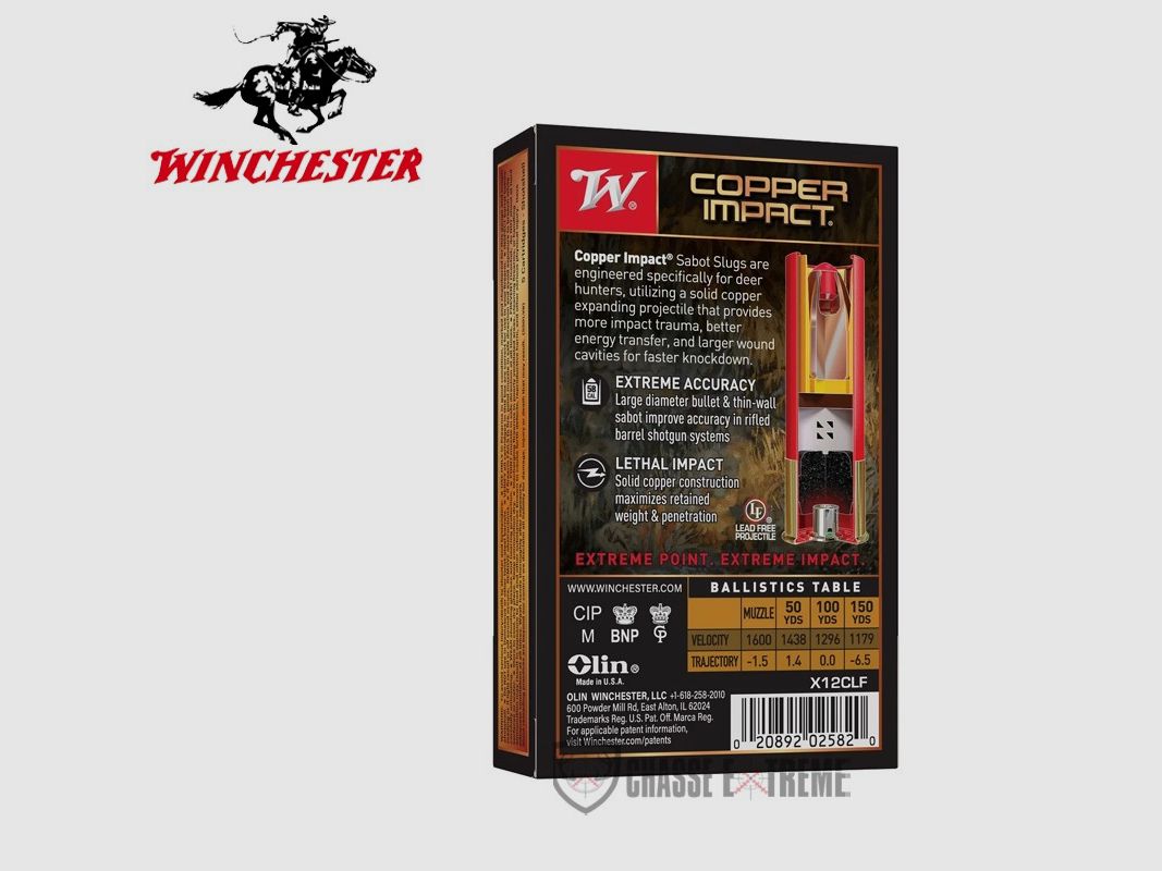 5 Patronen WINCHESTER Copper Impact Slug 28g Kal. 12/70, Bild 2 von 3