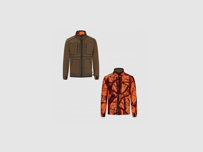 il Lago Prestige Wendejacke Asko Herren (Oliv/Orange Camouflage) | XL