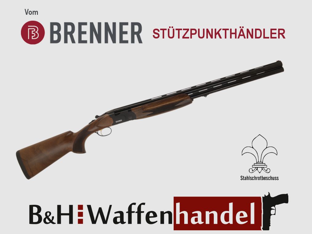 Neuwaffe, auf Lager: Bockflinte Brenner BF18 Black LL71cm 12/76 Stahlschrotbeschuss Bockdoppelflinte schwarz (Art.Nr.: BRE06-0010) Finanzierung möglich!