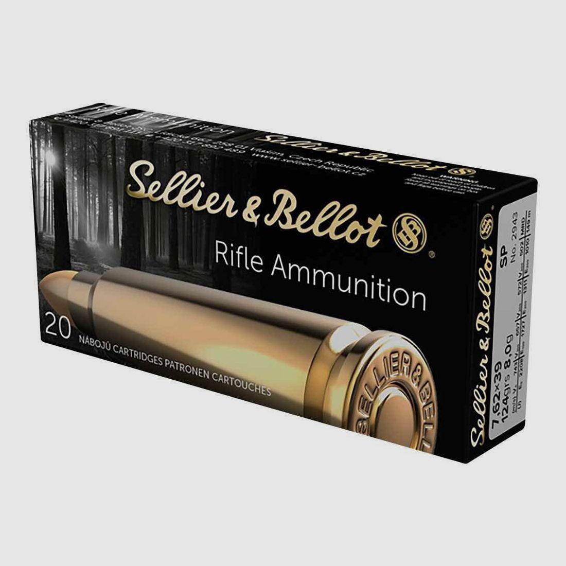 Sellier & Bellot 7,62x39, SP Teilmantel 123 gr - 20 St.