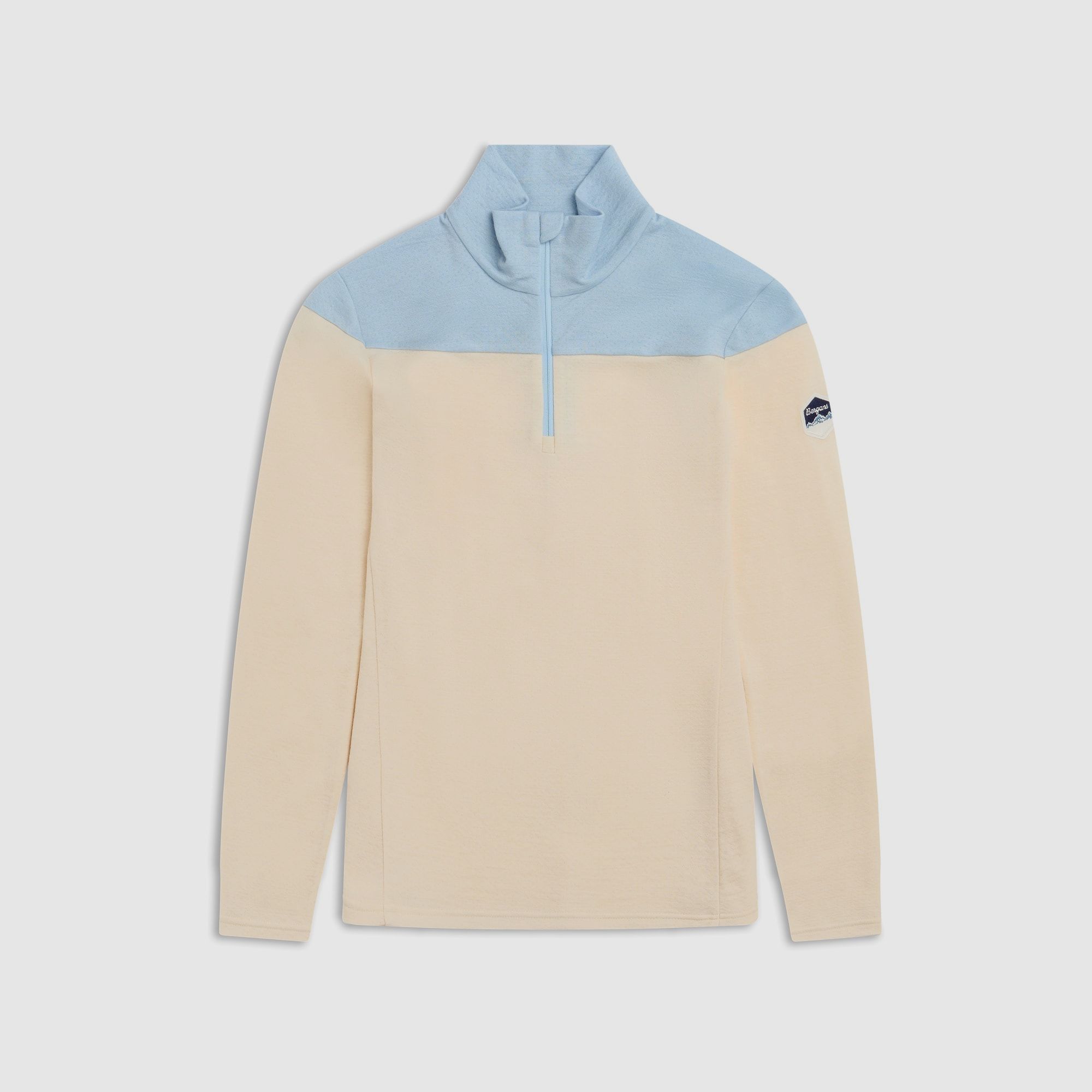 Bergans Inner:Dual Merino Half-Zip Thermoshirt Women Cream/Light Dusty Blue XL