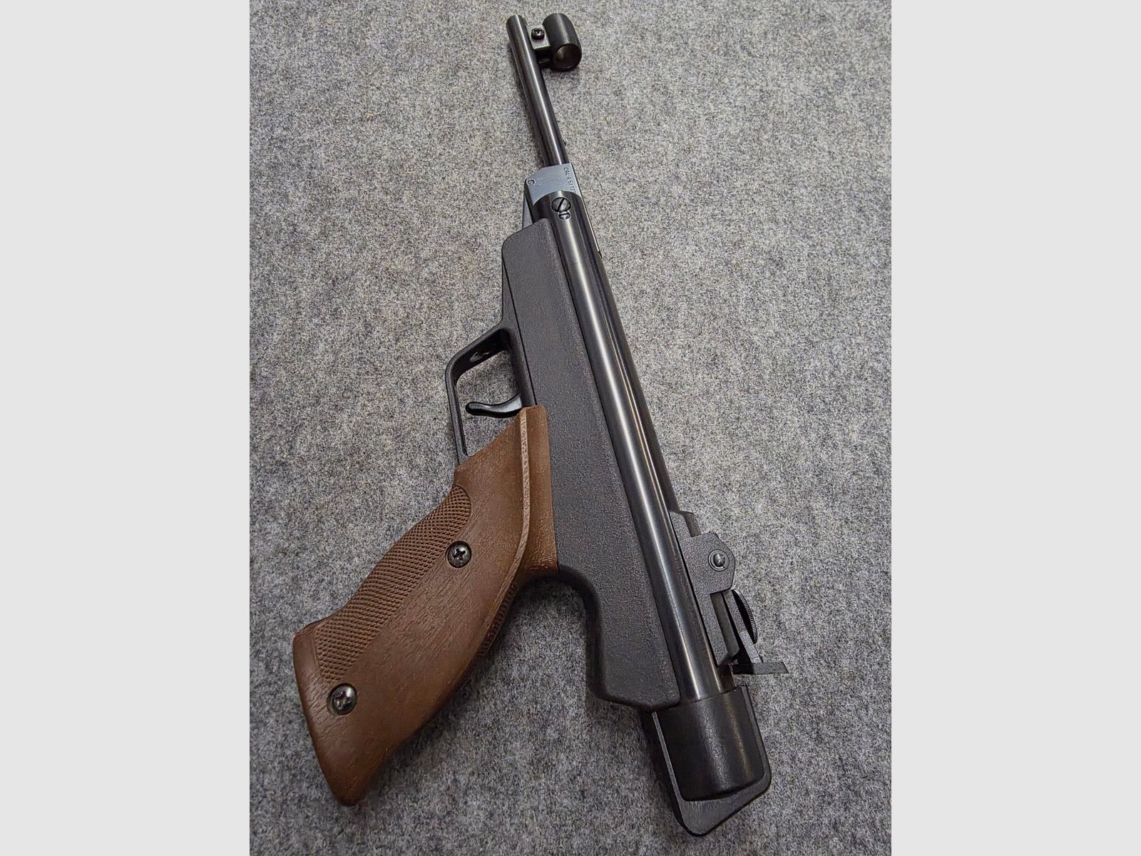 Para coleccionistas, pistola de aire comprimido Diana modelo 5 G pistola Cal. 4,5mm Diabolo Knicker en estado como nueva