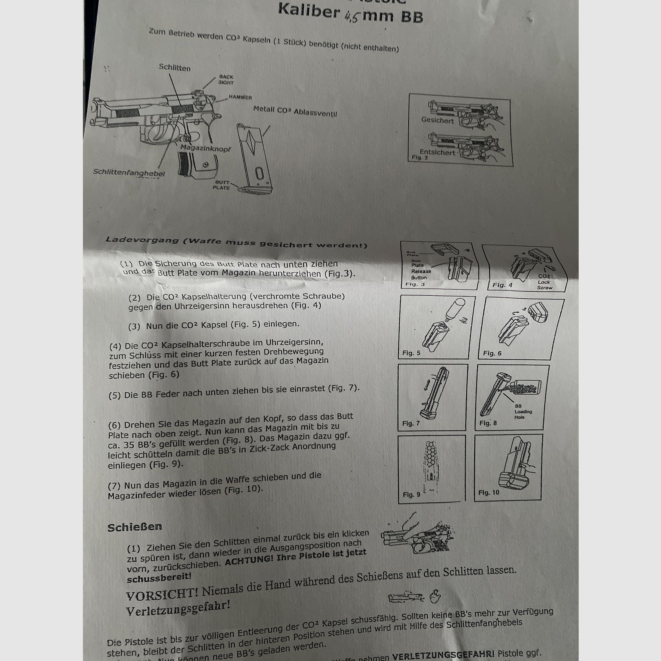 Bruni Guns P210 CO2 air pistol cal. 4.5mm BB blowback full metal black