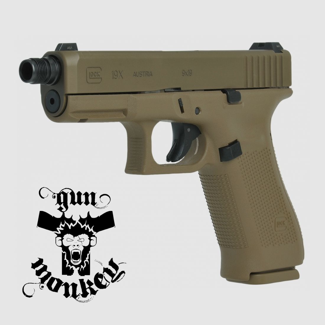 Pistolet Glock 19X Coyote MT Tactical z gwintem na lufie 13,5X1 kal. 9x19 (47242)