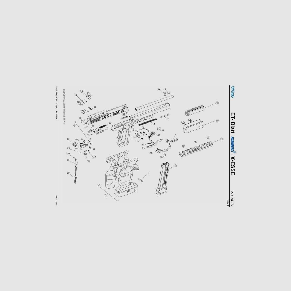 Spare part ref. 2742886 Recoil spring Hammerli X-Esse