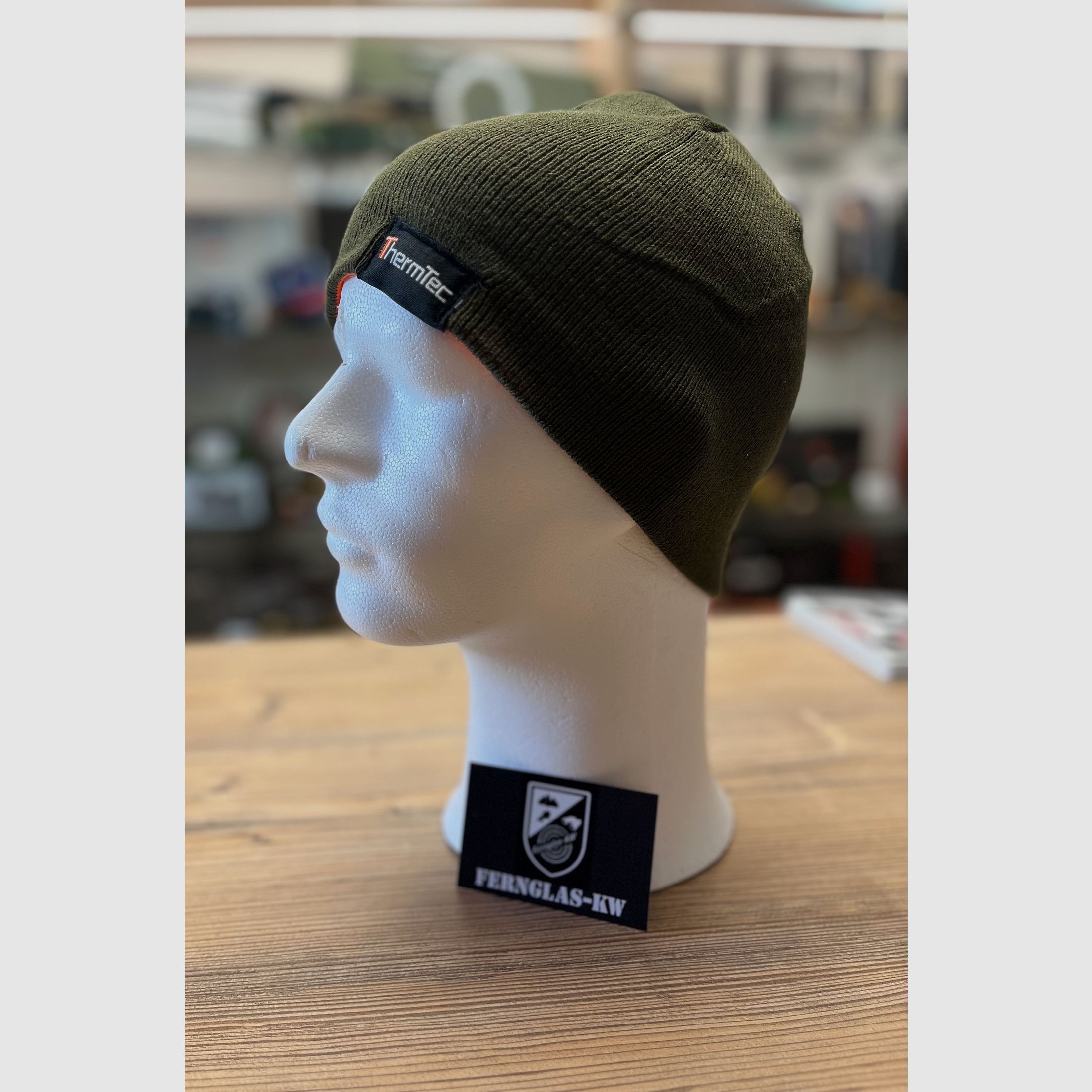 ThermtTec Wende-Strickmütze mit Logo