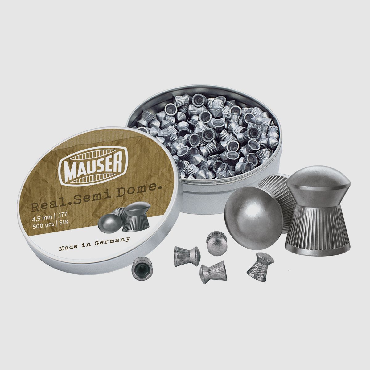Mauser round head diabolo ribbed 4.5mm 500 pieces