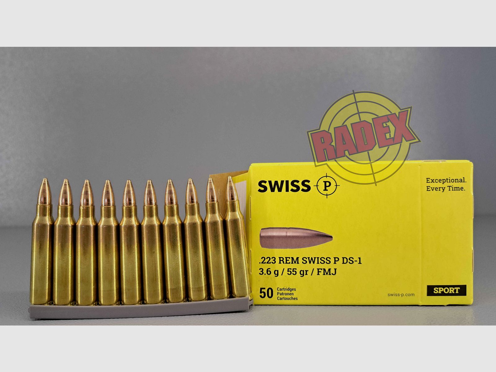 SWISS P Munition .223REM 55gr/3,6g FMJ