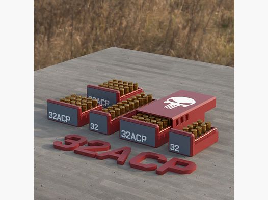 Filamelt Munitionsbox / Ammo .32 ACP – Patronenbox für 50 Schuss, Made in Germany