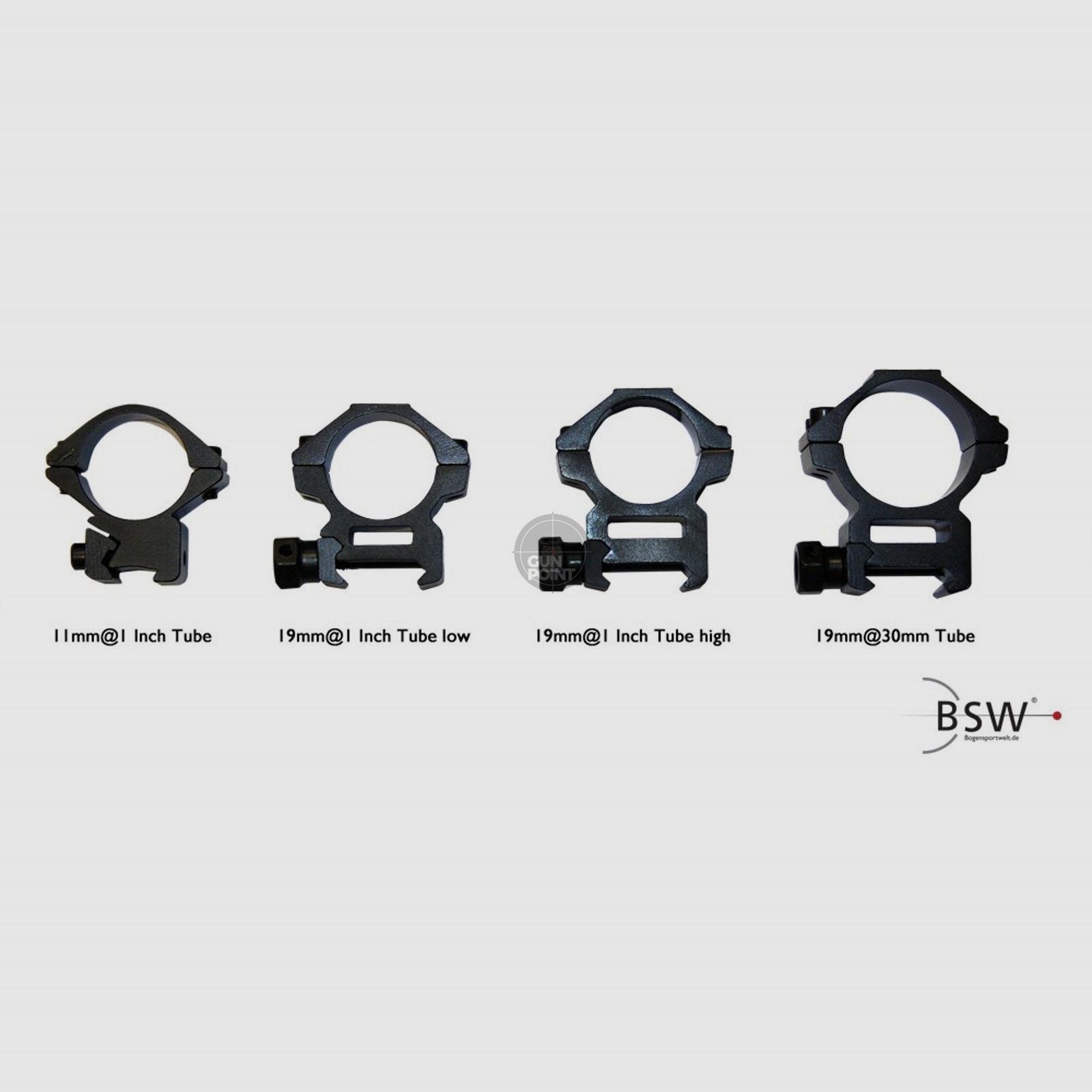 X-SCOPE Ringe fr Armbrste | 19mm@1 Inch - 2,54 cm Tube | medium