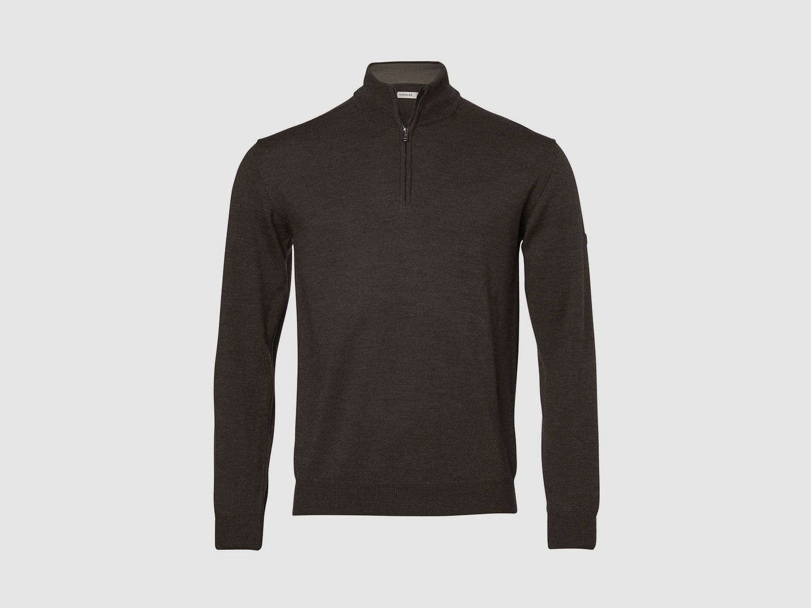 Chevalier Aston Half Zip Maglione Merino Uomo Marrone Pelle M
