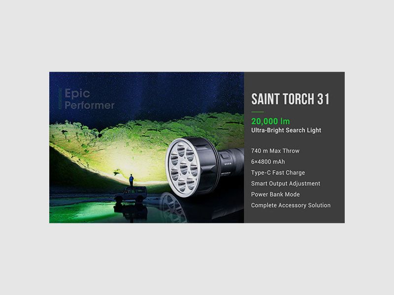 Projecteur LED SAINT TORCH 31, 20 000 lumens (y compris batterie), image 6 sur 12
