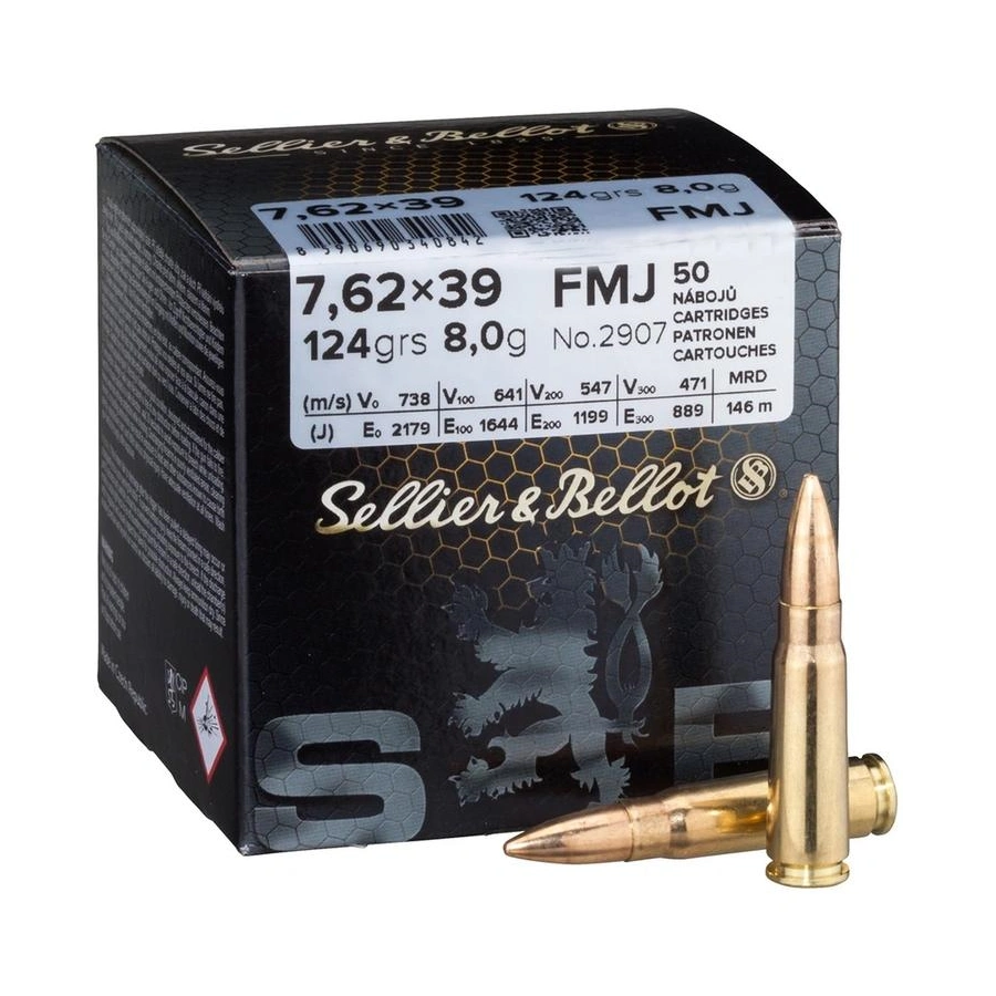 Amunicja Sellier & Bellot 7,62×39 124grs 8,0g FMJ