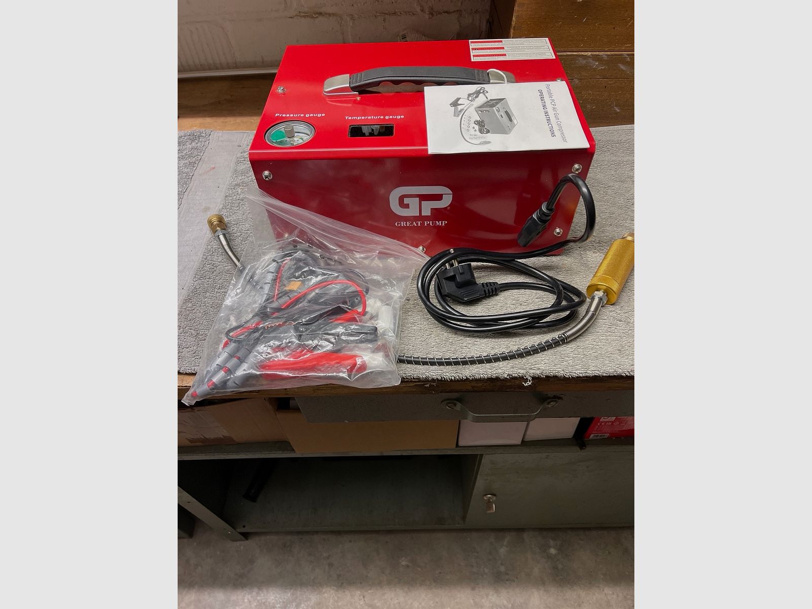 PCP compressor 300 bar 4500Psi met auto-stop nieuw - als nieuw