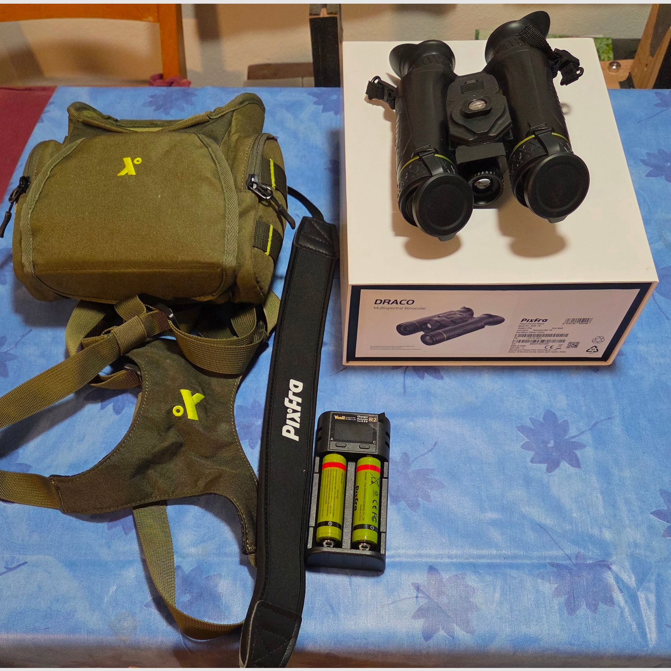 PIXFRA Draco D225-4K Binocular 4in1 thermal imaging, night vision, binoculars, LRF 256×192 sensor, NETD 18mK
