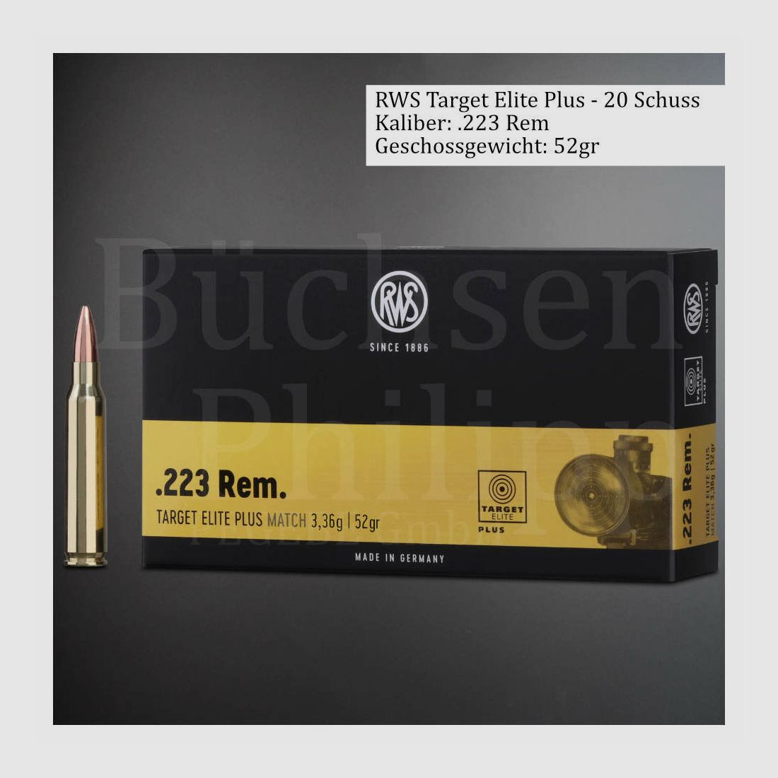 RWS .223 Rem. Target Elite+ 52gr