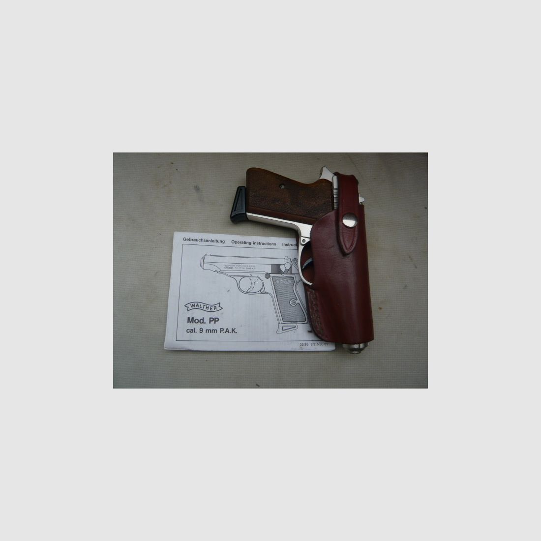 Walther PP pistol cal. 9 mm PAK nickel-plated