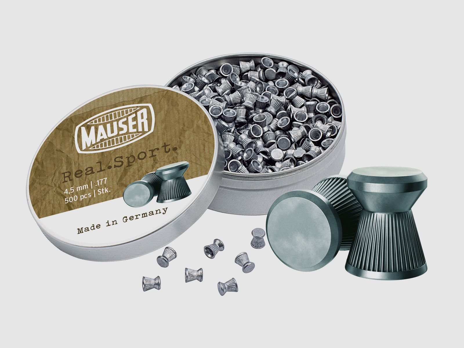 Diabolo Mauser à tête plate rainuré 4,5 mm 500 pièces