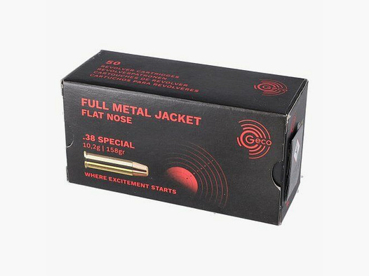 GECO Full Metal Jacket Tête Plate 158gr .38Special