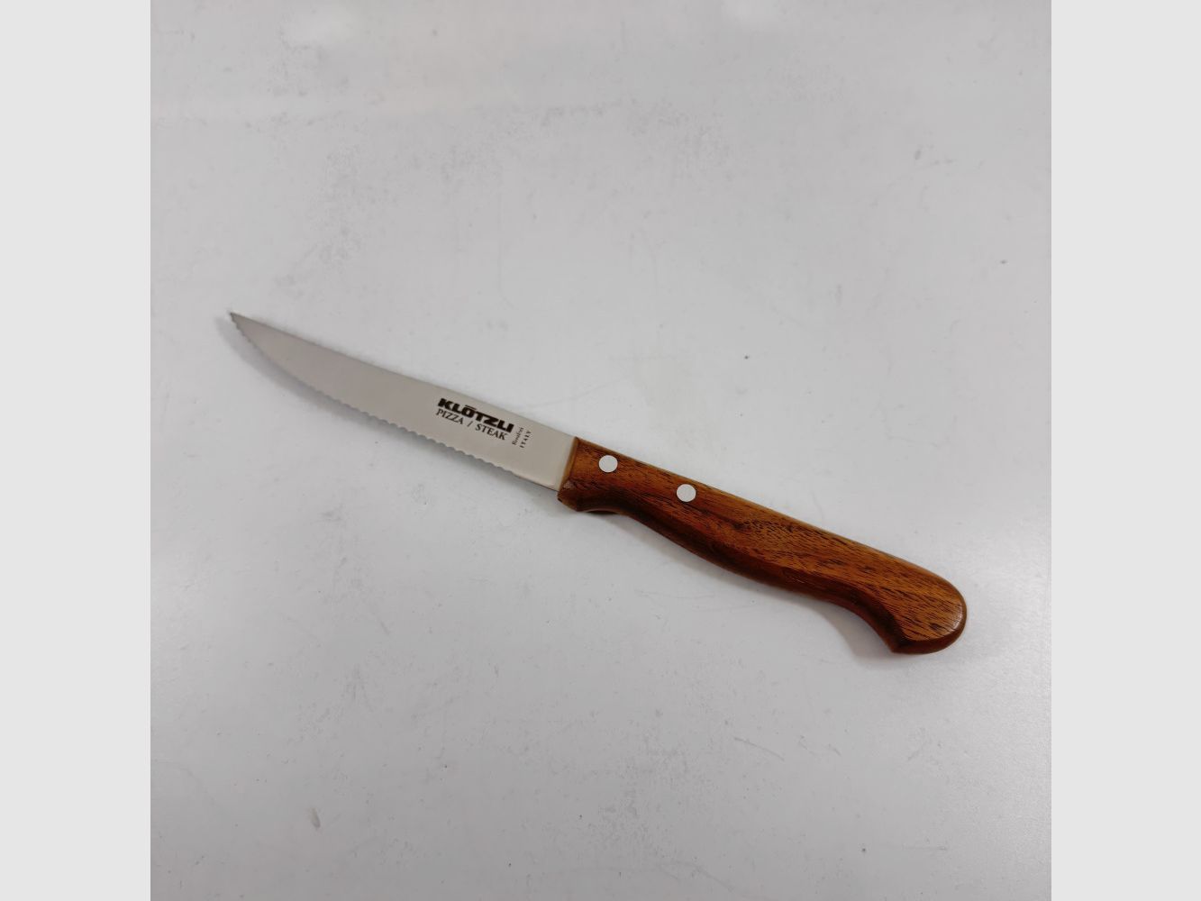 Klötzli Pizza / Steak Messer Nussbaumholzgriff