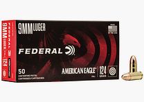Federal American Eagle 9mm Luger 124GR FMJ 50 cartridges